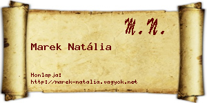 Marek Natália névjegykártya